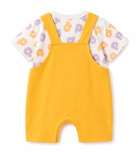 Image of Bold N Elegant Cute Cartoon Bibshorts Dungaree Baby Boy Girl Clothing Tshirt Shorts for little Kids