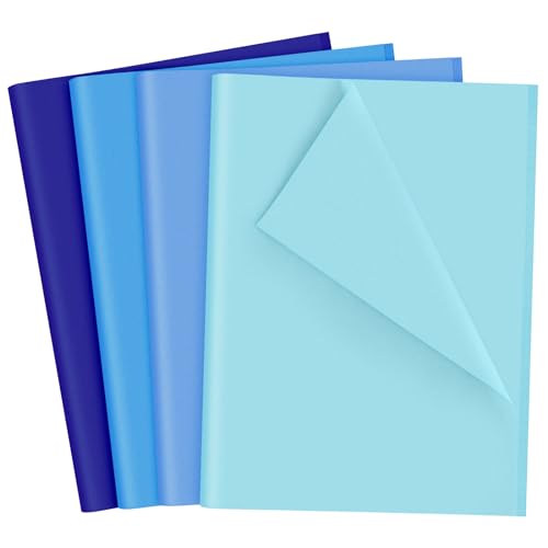NEBURORA 108 hojas de papel de regalo azul, papel de seda de graduación, papel de seda a granel para Pascua, cumpleaños, boda, regalo de Navidad, embalaje y decoración de fiesta temática azul