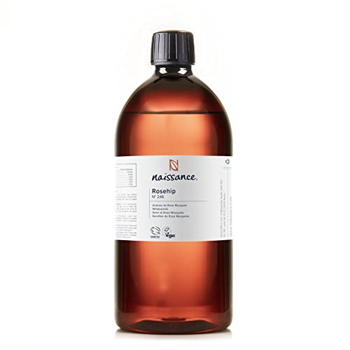 Naissance Aceite Vegetal de Rosa Mosqueta (No. 246) - 900ml - Natural, Vegano, Sin Hexano y no OGM - Hidrata y Nutre Todo Tipo de Pieles, el Cabello y las Uñas