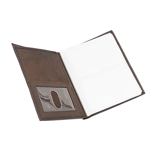 Image of Men's Hipster Wallet, Up to 24 Cards, Leather Bifold Organizer, Brown | 12 Built-In Card & Photo Sleeves | Flip-Through Organization | 2 ID Windows | Full-Length Bill Compartment | RFID Blocking