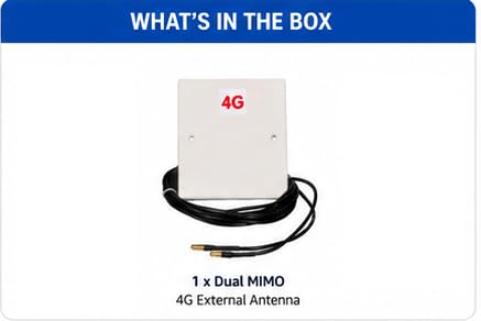 Image of AduTronix 4G External MIMO Antenna, White ABS, 28dBi Gain, Wireless Connectivity, 10W Power, CRC9 Connector, Solves Range Problem in Remote Area