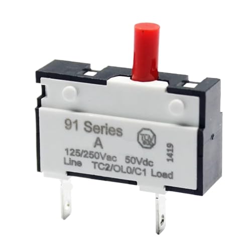 1pc Circuit Breaker, 91 Series 2A Thermal Overload for Vacuum Cleaner(2A)