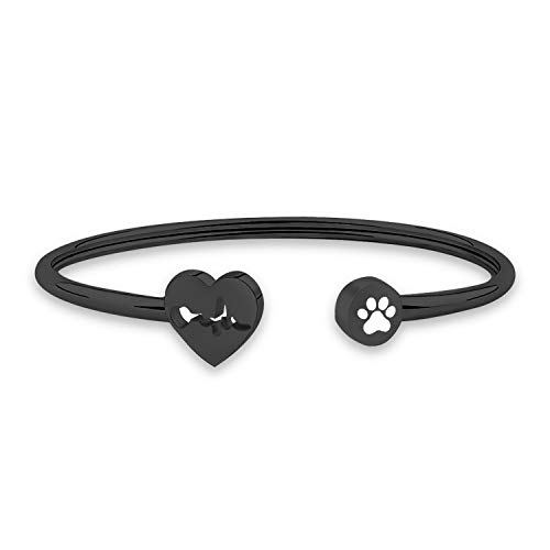 WUSUANED Heart Beat Dog Paw Necklace Bracelet Vet Tech Jewelry Gift for Veterinarian Nurse Vet Students (Vet Bracelet Black)