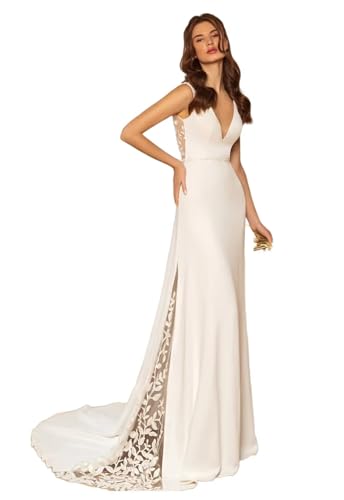 Mermaid Wedding Dresses for Bride 2025 Tulle Lace Appliques Beach Simple Chiffon Bridal Gowns