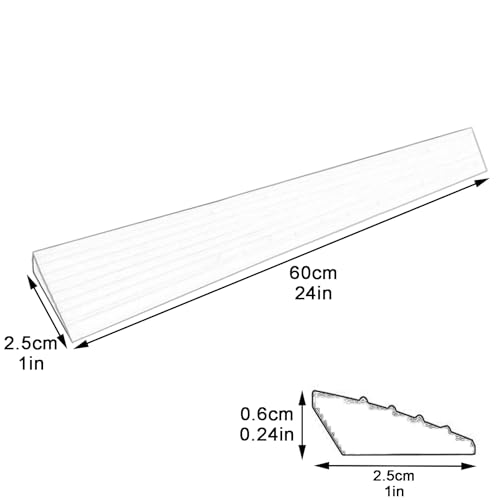 Rampa para umbral Threshold de caucho sólido portátil, altura ajustable de 0,24-0,4 pulgadas, cortable, para umbrales, sillas de ruedas y scooters (Negro, 60 x 2,5 x 0,6 cm) miniatura 6