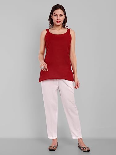 Image of Ada Women's & Girl's Georgette Hand Embroidered Lucknow Chikankari Regular Fit Short Kurti Top with Slip A911300