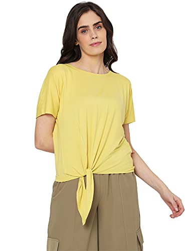 Image of VERO MODA Women's Solid Regular Fit T-Shirt