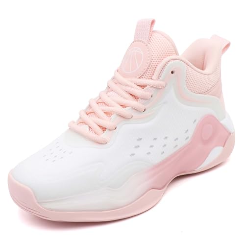 Kids Basketball Shoes, Leather Trendy Casual Sports Basketball Shoes Breathable Comfortable Boys Sneakers for Big Kids Girls Basketball Shoes