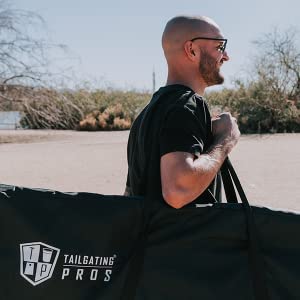 Tailgating Pros Cornhole Board Carrying Case- Fits 4'x2' Regulation Size Boards. Heavy Duty 1680D Material w/Padded Velcro Shoulder Strap! (Heavy-Duty Material)