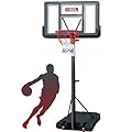 IGL Portable Basketball Hoop, 5.6-10FT Adjustable Basketball Goal System, 44 Inch Outdoor Basketball Hoop & Goals for Kids, Youth, and Adults in The Backyard, Driveway with PC Backboard (Black)