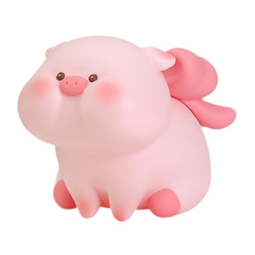Jiswhisker 貯金箱 貯金箱 ブタ像 デスクオーナメント オフィス 寝室 子供用, ピンクの蝶結び