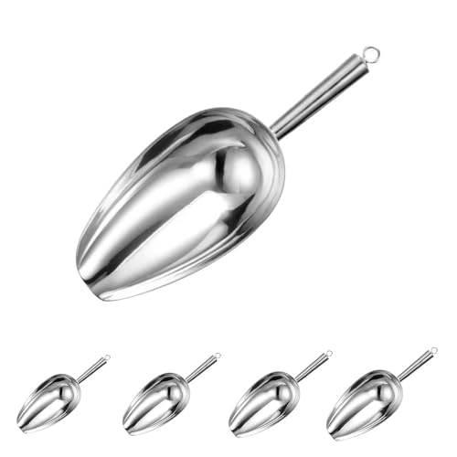 LIVIAアイススコップ ステンレス アイスシャベル 小麦粉 フード 砂糖 調味料 アイス 多機能 キッチン用スクーパー バー ビュッフェパーティー 耐久性 冷蔵庫 家庭用 スーパー 業務用 キッチンショベル キッチン用品 氷コップ (25.6*9.5*7