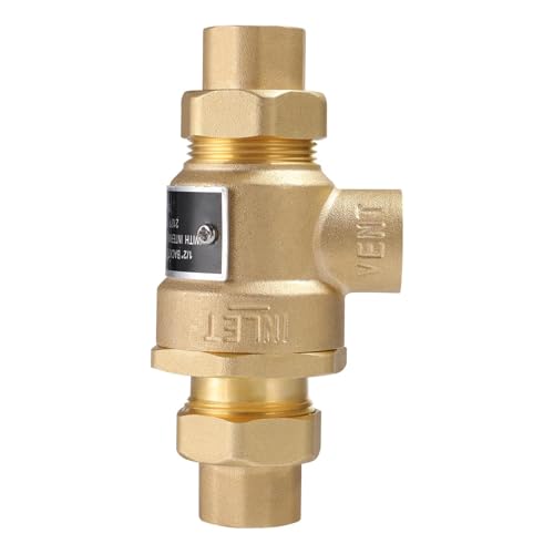 1/2" 9D-M3 Brass Backflow Preventer, 1/2 Inch Dual Check Valve with Intermediate Atmospheric Vent, 1/2 Back Flow Preventer Valve 190T012