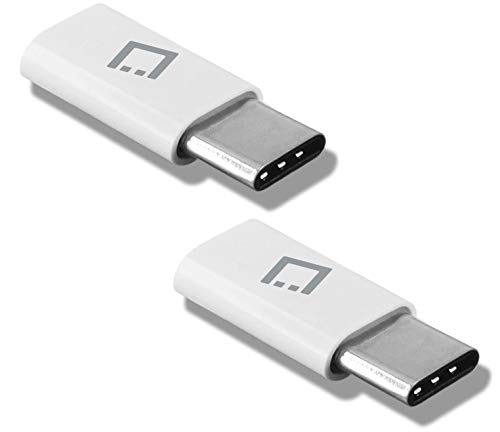 Micro USB to USB Type-C Adapter Converter White Pack of 2 Compatible with LG G8 ThinQ