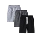Lot de 3 Shorts Sport Homme D'été en Coton Short Pantacourt Homme Taille Élastique Pantalo...