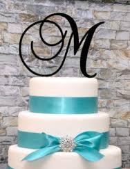 Monogram Acrylic Cake Topper Letter Initial Black A B C D E F G H I J K L M N O P Q R S T U V W X Y Z & (M)
