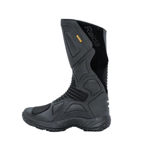 Image of Raida Explorer Motorcycle Boots | Ankle, Shin, & Heel Protection | Memory Foam Insole | Leather (Grey, 7)