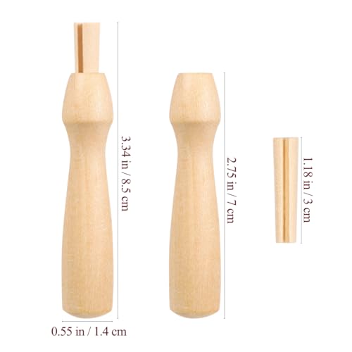 Image of STOBOK 10Pcs Felting Needles Wooden Handle Set, Needle Holder DIY Wool Felt Crafts Wooden Grip Replacement Felting Tool Handle for Handmade Projects, Crafts and Class Kits
