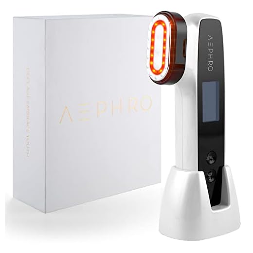 AEPHRO Radio Frequency Skin Tightening Machine, 6-in-1 Rechargeable Anti-Aging Skin Care Microcurrent Facial Device, Red Light, Wrinkle Remove, Rejuvenation, Skin-Firming, Coal Black and Pearl White