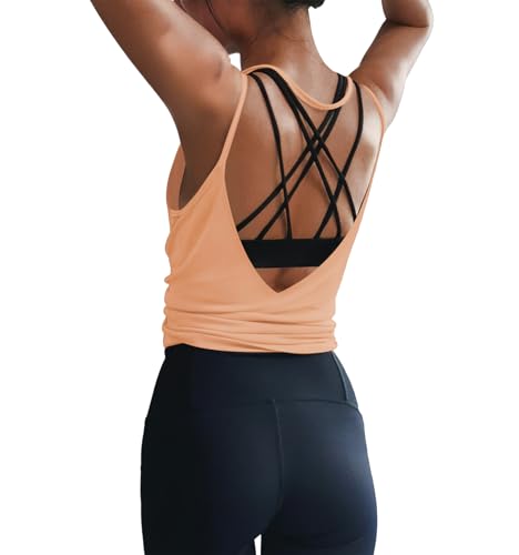 Image of LEXISLOVE Womens Workout Shirts Sexy Open Back Activewear Workout Clothes Sports Yoga Tank Tops
