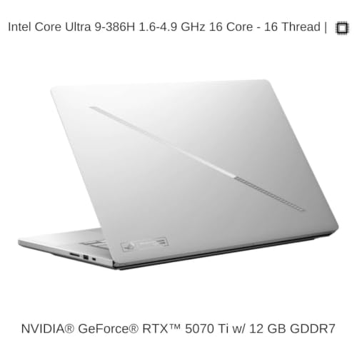 Image of HIDevolution [2026] ASUS ROG Zephyrus G16 GU606AR White 16 inch WQXGA 240Hz OLED, 1.6 GHz Ultra 9-386H, RTX 5070 Ti, 32 GB LPDDR5X RAM, 1 TB PCIe SSD, Windows 11 Pro