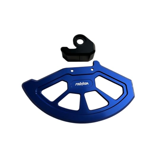 Image of Motorcycle Front Brake Disc Guard, Universal Rotor Protector, Gold Aluminium, Blue Wheel Compatible (Blue)