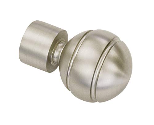 Gardinia Tondo, 2X terminali, Metallo, Argento Satinato, per Tende Tecniche Ø 19 mm, 2 unità