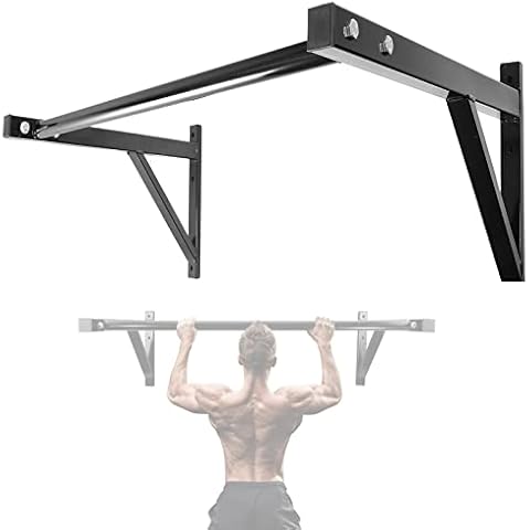 IRONWALLS Pull Up Bar Wall Mounted Home Gym, 500lbs Capacity Heavy Duty Iron Chin Up Bar Upper Body Workout Bar for Strength Training Equipment, Fitness Exercise Frame for Indoor Outdoor Use Cover