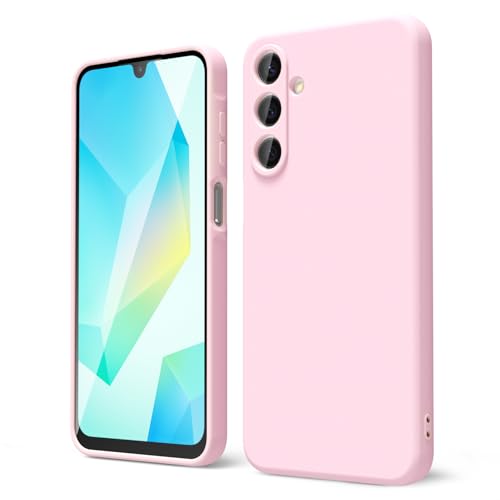 oakxco for Samsung Galaxy A16 5G Case Silicone, Thin Slim Grip Soft Rubber Gel Protective Phone Case for Women, Matte Plain Solid Color Aesthetic Cute Girly Case with Camera Cover, Light Pink