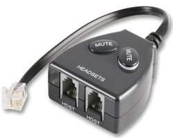 PRO ELEC Telephone Headset Training Adaptor, Dual Headset Connection with Mute Switch