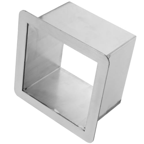 Image of Drop-in Trash Chute Grommet Square Stainless Steel Counter Built-in Waste Disposal for Kitchen Countertops Space-Saving Design Easy to .29X6.29X4.05In