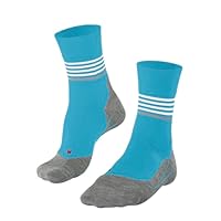 FALKE Ru4 Endurance M So Cotone Filo Funzionale Antivesciche, Calzini da corsa Uomo, Verde Turquoise 7922 Stripe, 46-48
