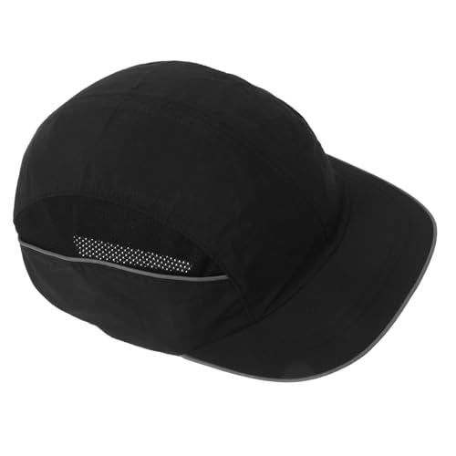 MUCKLILY Casco De Seguridad con Gorra De Béisbol Ignífugo Antiestático, Transpirable con Forro Interior, Protección Industrial para Trabajos Eléctricos y Construcción, Unisex, Negro con Visera Larga