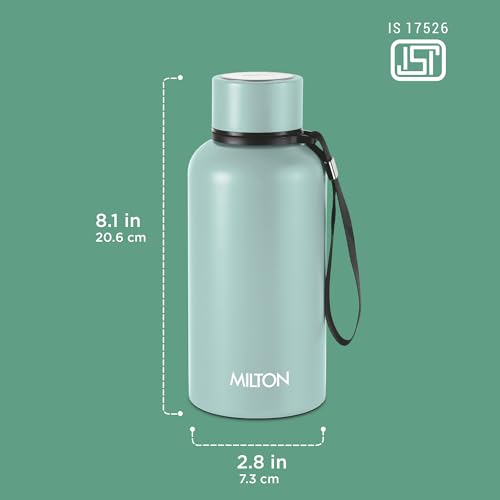 Image of Milton Aura 500 Thermosteel Water Bottle 500 ml, 24 Hr Hot and Cold I Leak Proof Lid, ISI Certified I Vacuum Insulated I for Office, Gym, School I Grey