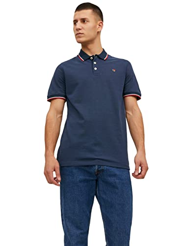 Jack & Jones Hombre Pique Manga Polo - Armada Blazer/Denim Azul - M