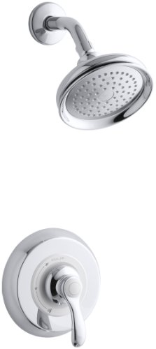 Kohler K-T12014-4-CP Fairfax Rite-temp Pressure-balancing Shower Faucet Trim with Lever Handle, Valve Not Included