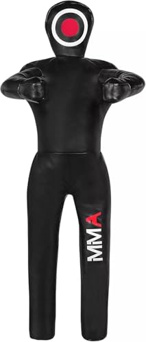 Brazilian Self-Fill Grappling Dummy 180cm for BJJ Wrestling Judo Ground and Pound MMA Training (Black 5.8 ft)