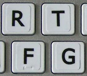 Stickers para Teclado Mac Inglés Letras Grandes Fondo Blanco miniatura 1