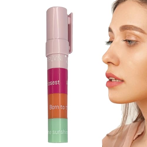 Raypontia Bálsamo Labial,4 Colores para Labios Secos - Acabado Brillante Natural Efecto Volumen Resistente Al Desgaste Para Mujer Suministros De Belleza
