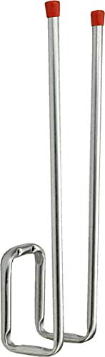 Connex Stiefelhaken 395 x 120 x 90 mm - Belastbar bis 40 kg - Mit schützender Gummikappe - verzinkt / Universalhaken / Montagehaken für Garage / Werkstatthaken / Ordnungshelfer / DY222022 Silber