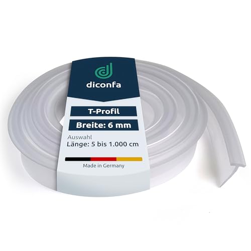 diconfa PVC Einschubdichtung 6mm breit - Dichtbereich: 14mm - Länge: 5cm...