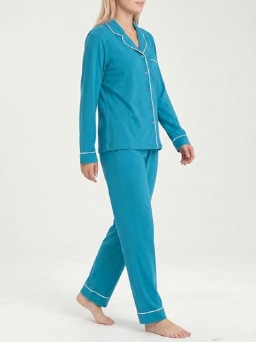 Image of Women's Petite Cotton Pajama Set Petite Length Pjs