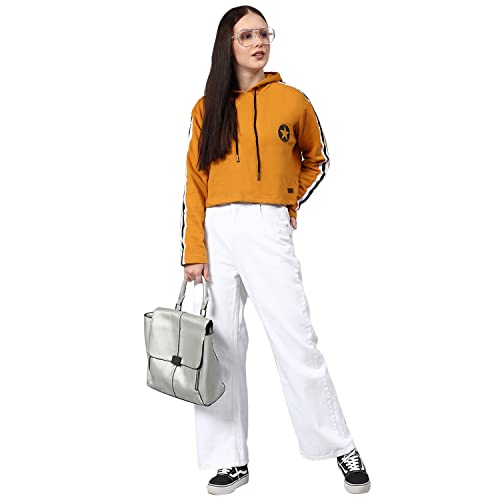 Image of Campus Sutra Cotton Women Hooded Sweatshirt