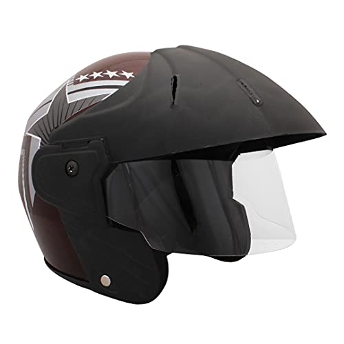 Deltz Power (ISI Certified) Scooty Helmet Open Face (Small - S, Maroom Glossy Silver Sticker)