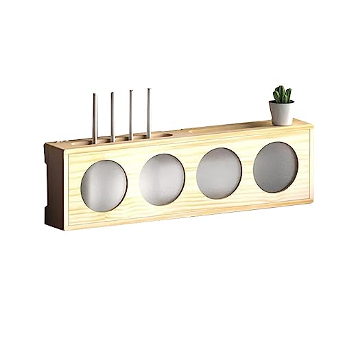 Boîte de rangement mural bois pour routeur Wi-Fi décodeur TV et télécommande