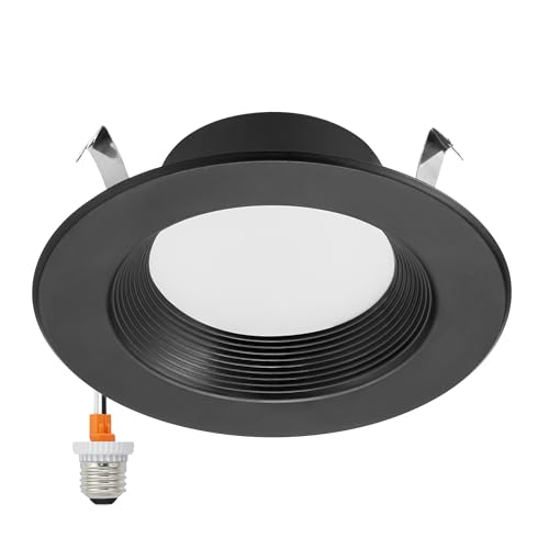 Maxxima 4" Black Retrofit Recessed LED Downlight, 5 CCT, 800 Lumens