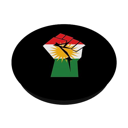 Kurdistan Kurdish flag Kurden PopSockets Swappable PopGrip, Black - Image 2