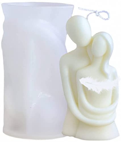 YKKJ Molde de Silicona 3D, Forma de Vela de Silicona para Parejas, artesanía para decoración del hogar, jabón, Chocolate Cover