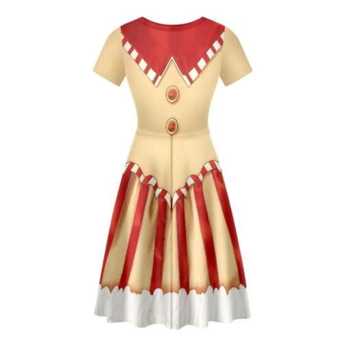 Image of HUGS IDEA Womens Puffy Swing Midi Dress Round Neck Short Sleeve Party A-Line Dresses