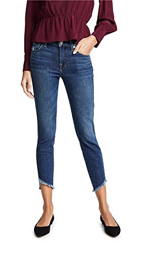 7 For All Mankind Womens Asymmetrical Skinny Fit Jeans